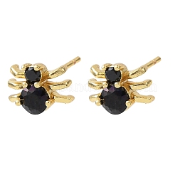 Boucles d'oreilles en laiton avec zircone cubique de micro pave&nbsp;EJEW-Z156-02G-01