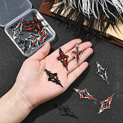 16 Stück 8 Farben Legierung Strass Kreuz Anhänger&nbsp;ENAM-YW0008-03