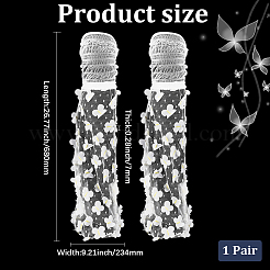 Chaussettes en gaze de polyester à fleurs&nbsp;AJEW-WH20080-22A