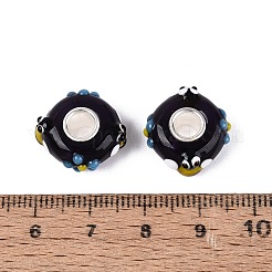 Europäische Glasperlen (3D-Lampenarbeit & Messingkern)&nbsp;LAMP-Q042-01B