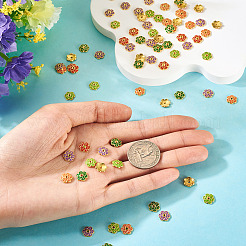 200 pz. 5 tappi per perline in lega smaltata colorata&nbsp;FIND-TA0008-37