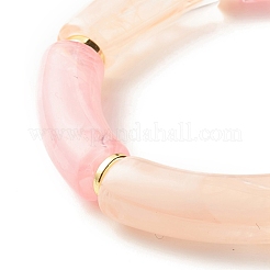 Bracciali elastici con perline in tubo acrilico&nbsp;BJEW-JB07762-01