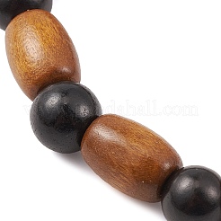 Stretch-Armbänder aus Naturholzperlen&nbsp;BJEW-JB09621