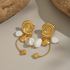 Ohrstecker aus 304 Edelstahl mit Muschelform und Quaste&nbsp;HO9250