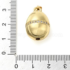 Placage de crémaillère en laiton micro pavé pendentifs en zircone cubique claire&nbsp;KK-C047-09G