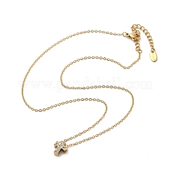 304 Edelstahl Kristall Strass Anhänger Kabelkette Halsketten für Frauen&nbsp;LS-NJEW-C062-01D-G