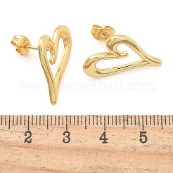 Orecchini a bottone in ottone con placcatura a cremagliera per donna&nbsp;EJEW-C125-20G