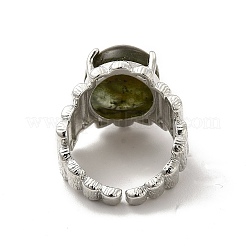 Bague de manchette ouverte ovale en pierres précieuses&nbsp;RJEW-P082-03P