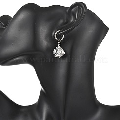 Pendientes colgantes de aro de acero inoxidable 304 con diseño oceánico para mujer&nbsp;EJEW-JE07267-02