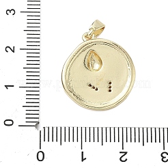 Pendentifs avec zircon cubiques à micro-pavés en laiton&nbsp;KK-K368-05A-02