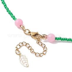 Colliers avec pendentif en graines de verre pour femmes&nbsp;NJEW-MZ00031-04