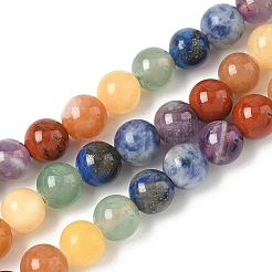 Chakra natürliche gemischte Edelsteinperlenstränge&nbsp;G-P574-A03-6mm