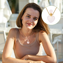 1 collier de flacon de parfum en quartz rose naturel&nbsp;NJEW-PH0001-37A-03
