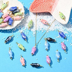 10 pendentif en porcelaine émaillée en forme de poisson avec œil protecteur&nbsp;PALLOY-YW00086-01