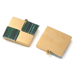 Quadratische Charms aus synthetischem Malachit&nbsp;STAS-Q345-25G