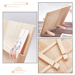 3-stöckige rechteckige Holz-Ohrring-Display-Kartenständer&nbsp;EDIS-WH0029-78