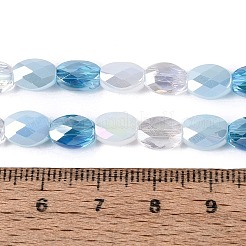 Hilos de cuentas de vidrio opacas y transparentes&nbsp;EGLA-Q135-6x8MM-01F