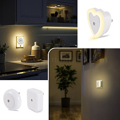 3 pz 3 stili ABS sensore di luce notturna a LED in plastica&nbsp;AJEW-TA0003-03
