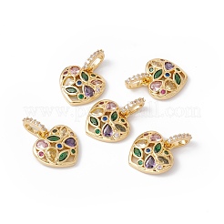 Placage en rack laiton micro pave pendentifs en zircone cubique colorée&nbsp;ZIRC-C040-16G