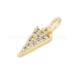 Placage de crémaillère en laiton micro pavé breloques en zircone cubique claire&nbsp;LS-KK-Z060-15G