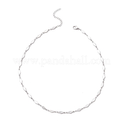 Halsketten mit Rautengliedern aus Edelstahl 304&nbsp;NJEW-JN05205-02