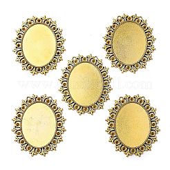 Cabochon bases de estilo tibetano en cabujón y rhinestone&nbsp;TIBEP-554-AG-LF