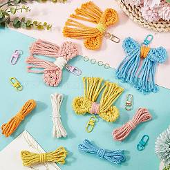 Kit fai da te per realizzare portachiavi con fiocco in cotone intrecciato fatto a mano&nbsp;DIY-SC0028-14