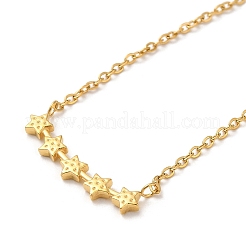 Collane con ciondolo a forma di stella in acciaio inossidabile 304 testurizzato per donna&nbsp;LS-NJEW-H016-03G