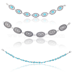 1 set di 3 catene per cappelli in ferro con chiusura a moschettone&nbsp;HJEW-CN0001-31D