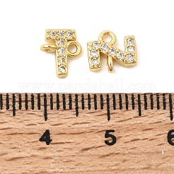 26 pz 26 stili in ottone micro pavimentano i ciondoli del connettore cubic zirconia trasparente&nbsp;KK-H252-01G