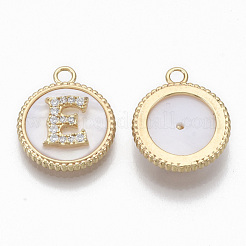 Pendentifs avec zircon cubiques à micro-pavés en laiton&nbsp;KK-T062-04E-NF