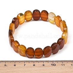 Pulsera elástica de cuentas ovaladas de ágata natural teñida y calentada&nbsp;G-E010-01-31