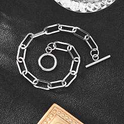 Anlaufgeschützte Büroklammerkettenarmbänder aus Edelstahl 304&nbsp;BJEW-O186-03P