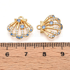 Breloques en laiton avec zircone cubique de micro pave&nbsp;KK-N261-102G