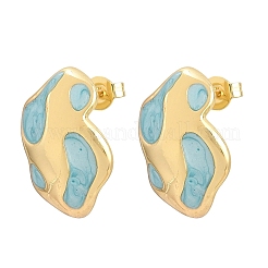 Boucles d'oreilles à clous irrégulières en laiton émaillé&nbsp;EJEW-K249-14G-05