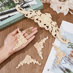 Applique onlay sculptée en bois&nbsp;AJEW-DC0001-62