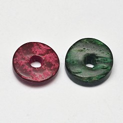 Disque de noix de coco naturelle teints perles en vrac&nbsp;COCB-O002-04