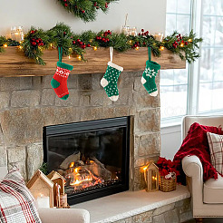 4 pièce 4 styles de décorations suspendues de chaussettes de Noël en polyester&nbsp;AJEW-TA0003-29A