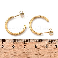 Orecchini a bottone a forma di C in acciaio inossidabile 304&nbsp;EJEW-R017-04G-01