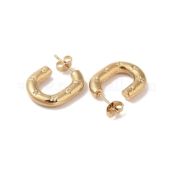 Pendientes de acero inoxidable 201 ovalados para mujer&nbsp;EJEW-G385-39G