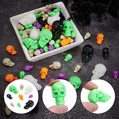 150 stücke 9 arten halloween thema leuchtende kunststoff schädel display dekorationen&nbsp;KY-SP0001-76
