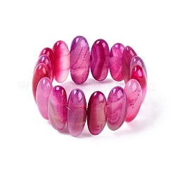 Bracelets extensibles ovales en perles d'agate naturelle pour femmes et hommes&nbsp;G-Q601-23F