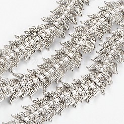 Perles aile en alliage de style tibétain brins&nbsp;TIBEB-D039-01AS-LF