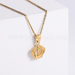 Collares colgantes de corona de acero inoxidable de estilo vintage&nbsp;SF4689