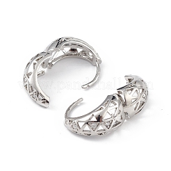 Orecchini a cerchio spessi triangolari con zirconi trasparenti&nbsp;EJEW-L234-084P