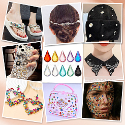 800 Stück 10 Farben flache Rückseite & Rückseite plattiert transparente Acryl-Strass-Cabochons&nbsp;OACR-FG0001-34