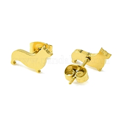 Graziosi orecchini a bottone in acciaio inossidabile 304 con tema animale&nbsp;EJEW-B041-02G-G