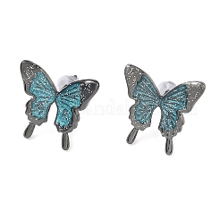 Schmetterlings-Ohrstecker aus Messing für Damen&nbsp;EJEW-F404-01B