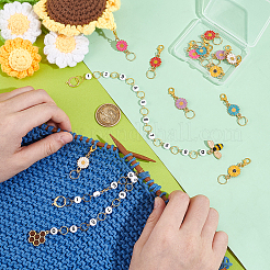 DIY-Strickwerkzeug-Sets mit Bienen- und Gänseblümchenmotiv&nbsp;HJEW-UN00027
