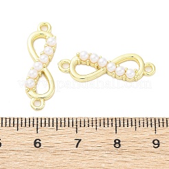 Ciondoli connettore infinito in ottone e abs con perla imitazione&nbsp;KK-D325-03G